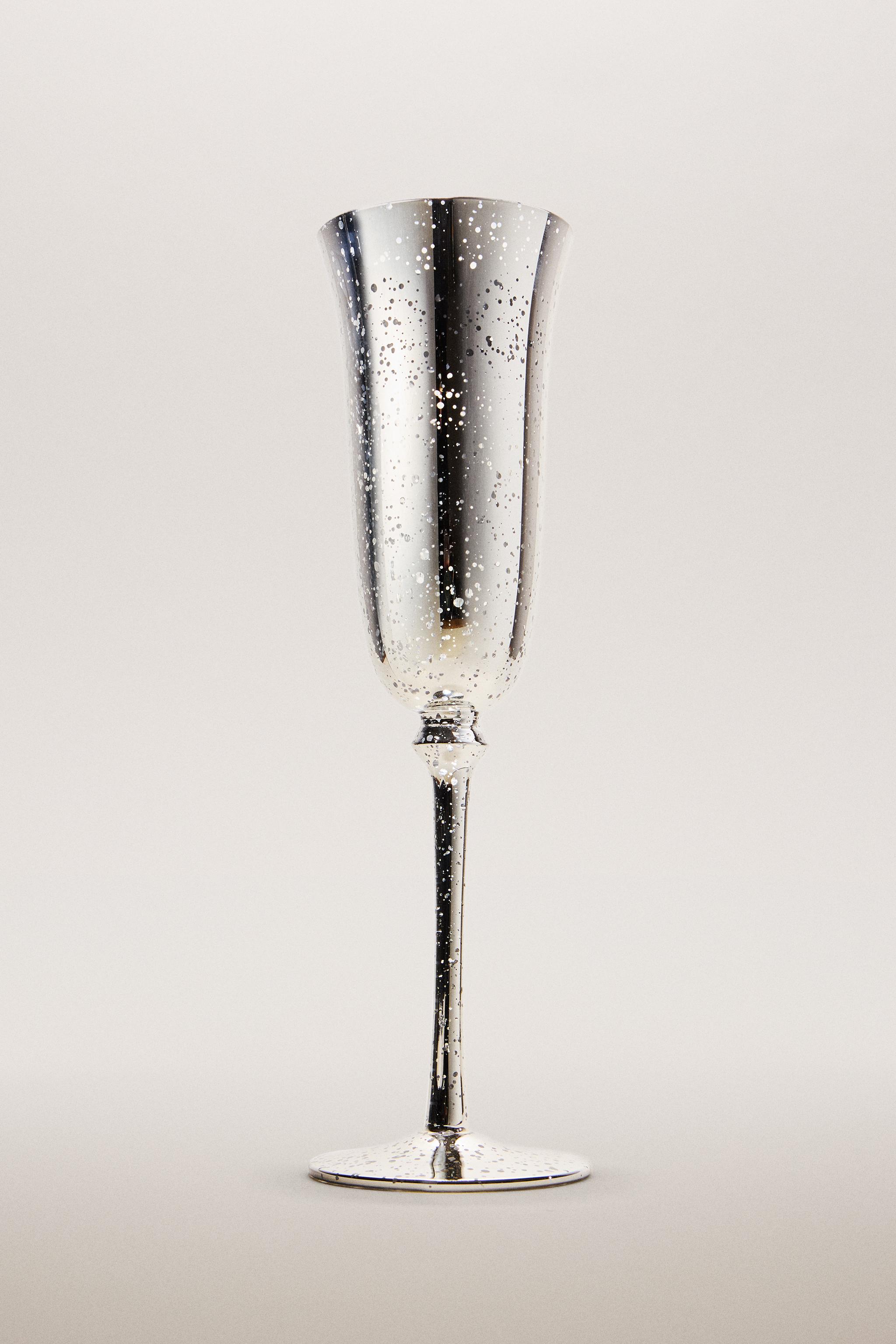 FLÛTE EN VERRE MERCURISÉ NOËL